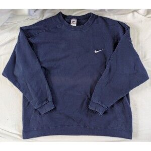 VTG Nike Sweater Men 2XL Blue Crew Neck Pullover Sweatshirt 90s USA (Sun Fade)